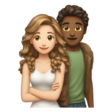 2 amoureux adolescents de la même couleur sticker