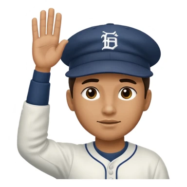 Baseball player tan skin hat saluting black under eyes sticker