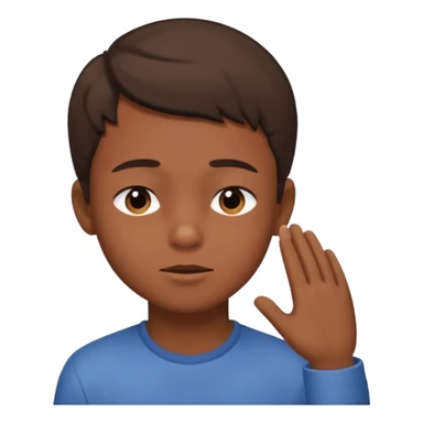 A boy showing right cheek to her mother asking for a gentle playful slap only boy no picture of mother included in emoji sticker