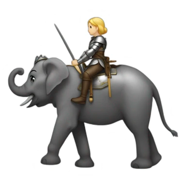 Jeanne d’arc sur un éléphant sticker