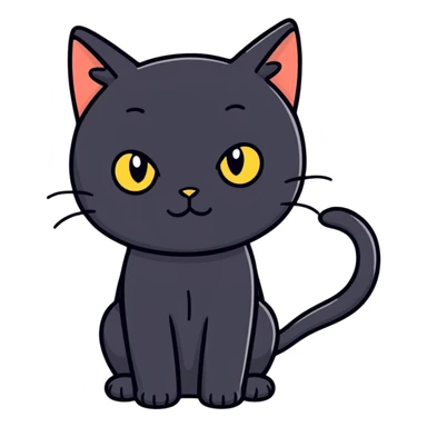 Sad black cat sticker
