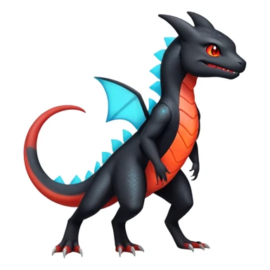 Salandit-Umbreon-Charmeleon-Fakémon-hybrid-creature (full body)  sticker