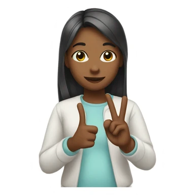 Girl doing the peace sign  sticker