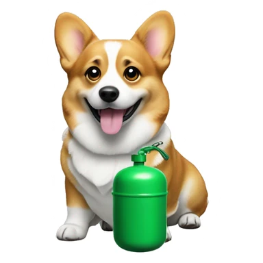Corgi with green gas next to it sticker