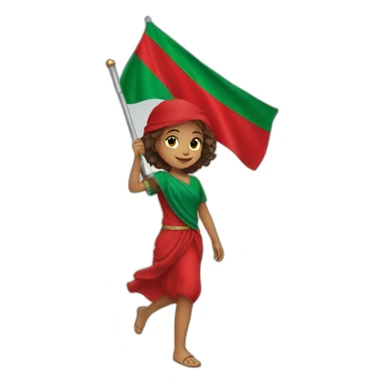 A girl carrying the flag of Morocco   sticker