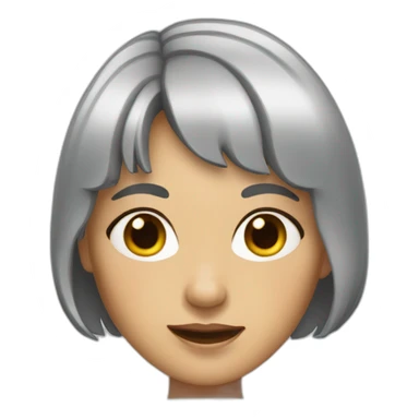 woman with grey hair and bangs, older, wrinkles sticker