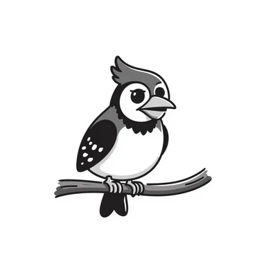 bluejay with attitude, beak smirk sticker