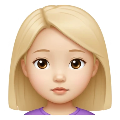 toddler girl face, Asian eyes, light skin, straight hair, no neck sticker