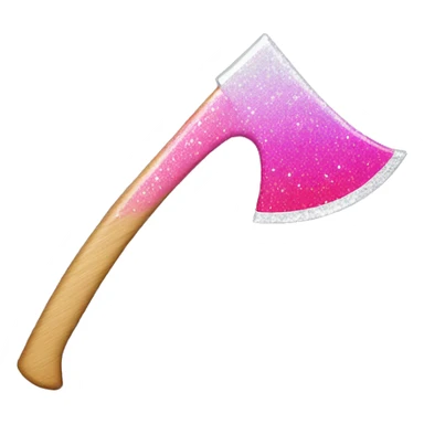 Pink ombre glitter axe with handle  sticker