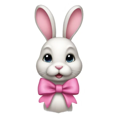 A bunny with a pink bow  sticker