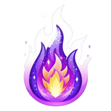 glitter purple fire sticker