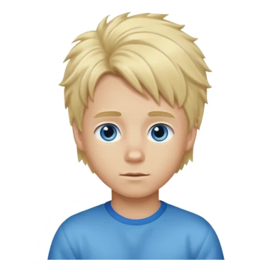 A blonde boy with long fluffy hair only in the front  with it short on the sides sticker