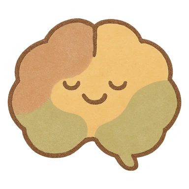 smooth brain, cartoon style, colorful, simple shapes, friendly and approachable sticker