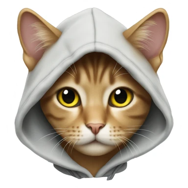 Cat wearing in hoody sticker