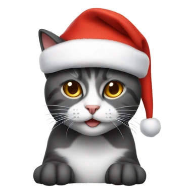 cat with santa’s hat sticker