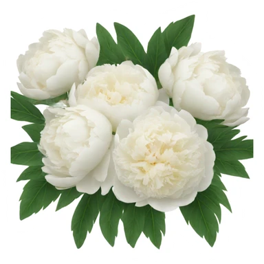White peonies bouquet  sticker