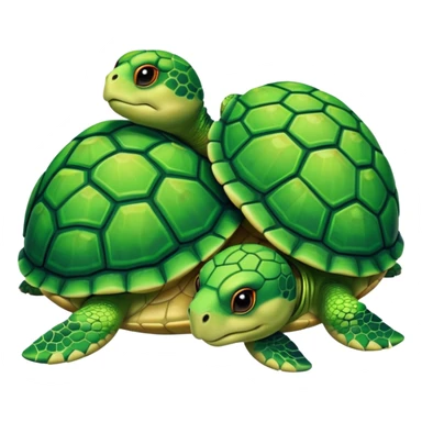 Two turtles cuddling sticker