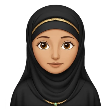 an old emirati women wearing traditional cloths covers her face with burg'a a;; the cloths and burqa'a are black no accessories UAE vibes sticker