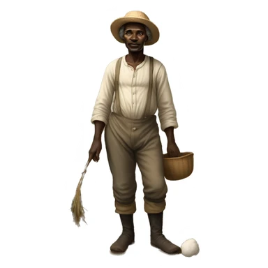 impoverished african farmer 1700s in cotton fields sticker