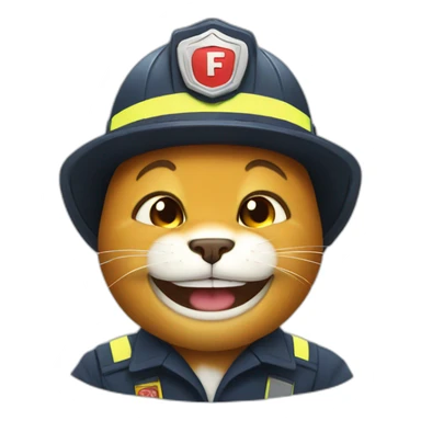Laughing cats wear firefighter uniforms sticker