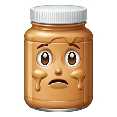 Crying peanut butter jar sticker