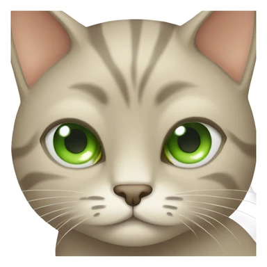 Beige cat with green eyes long hair curve nose angry face sticker