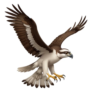 a completly white osprey flying sticker
