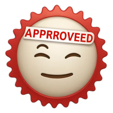 red stamp with word approved sticker