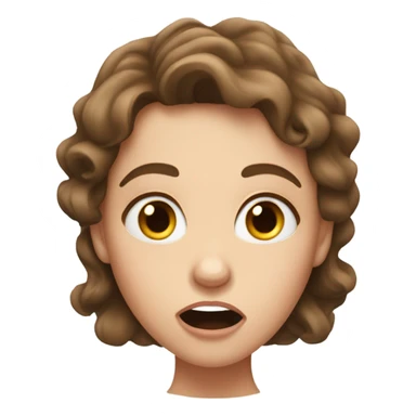 shocked wavy brown-hair white girl  sticker