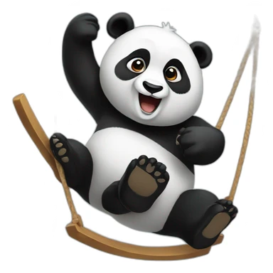 A panda that swings sticker