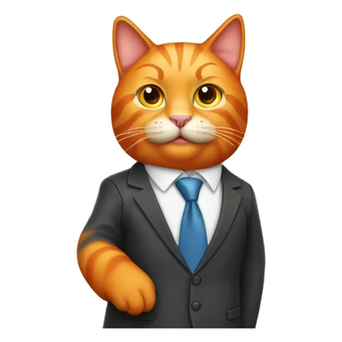 Orange cat in business suit sticker