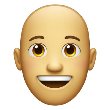 Smiley face with a huge smile and no eyelids and no eyebrows a beard sticker