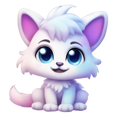 Adorable innocent cute gradient-Sparkle-nebula-fursona furry, full body sticker