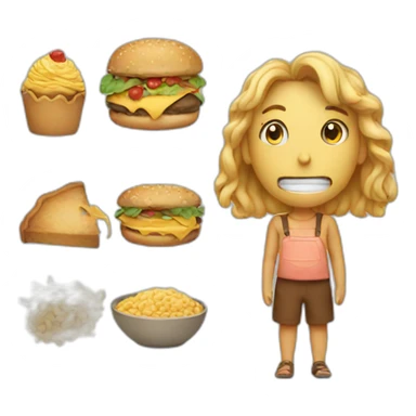 person thinks of food sticker