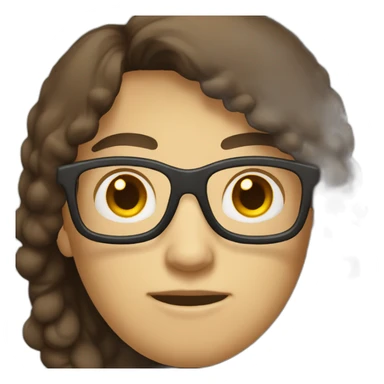 white skinny programmer with glasses and dark brown hair sticker