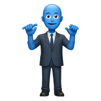 blue man with many arms sticker