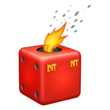 generate a bright red TNT cube sticker