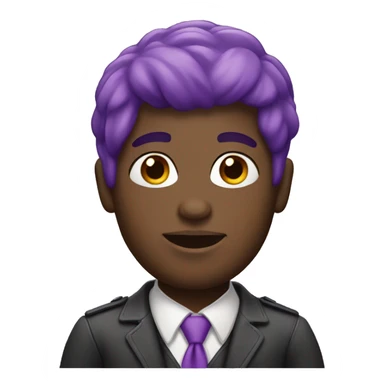 Gay black person with purple hair sticker