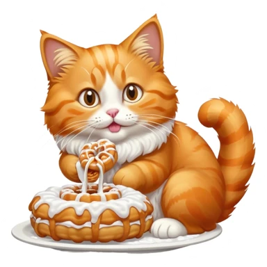 Orange cat eating funnel cake sticker
