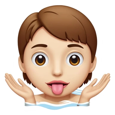  face with tongue with hands on the side like to swim sticker