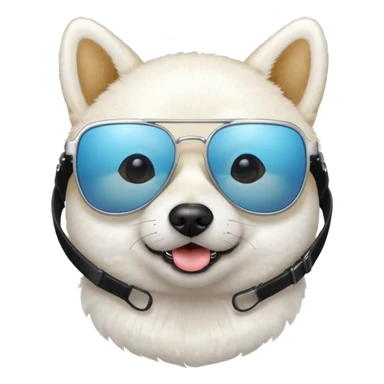 White Shiba inu wearing sunglasses sticker