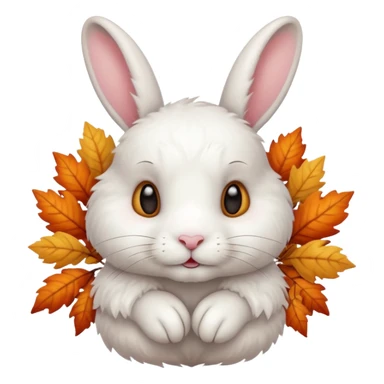 autumn cozy white rabbit sticker