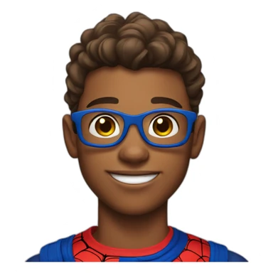 A handsome teen boy in a spiderman suit sticker