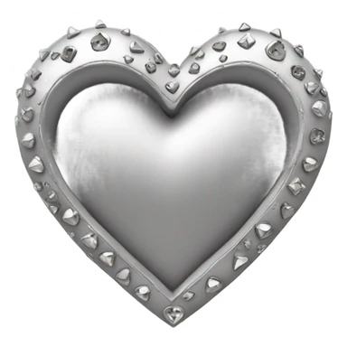a hollow heart studded with silver sticker