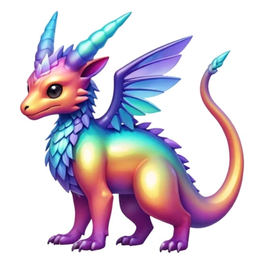 Epic divine legendary complex detailed iridescent gradients aesthetic-Fakémon-creature-scenery sticker
