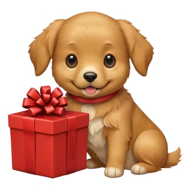dog in present sticker