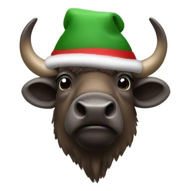 Bison avec un bonnet de Noël  sticker