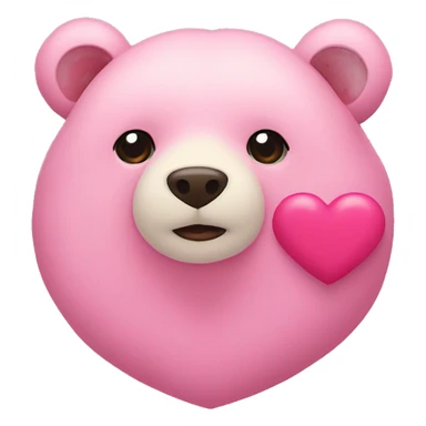 Pink heart with a bear in font sticker