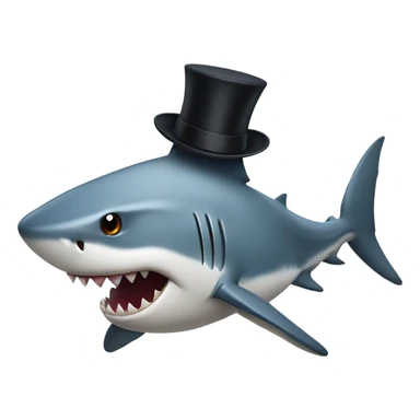 shark with top hat sticker
