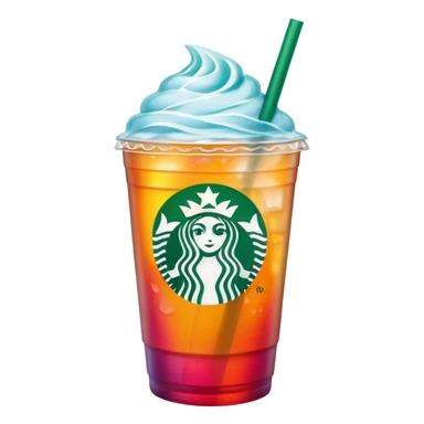 starbucks summer drink on a summer background (ios emoji style) sticker
